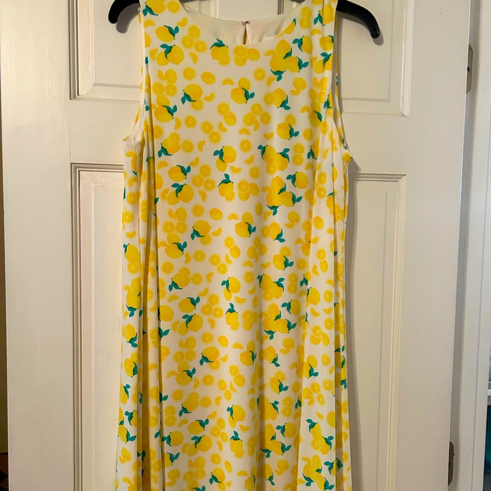 Lemons with white background lined dress; pappagallo